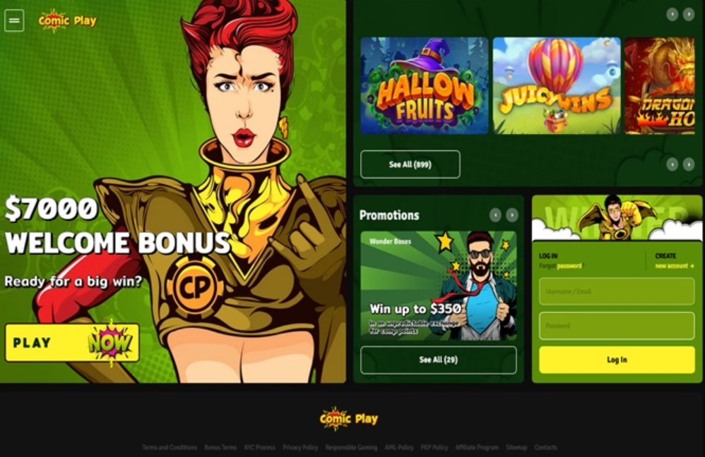 Comic Play casino login